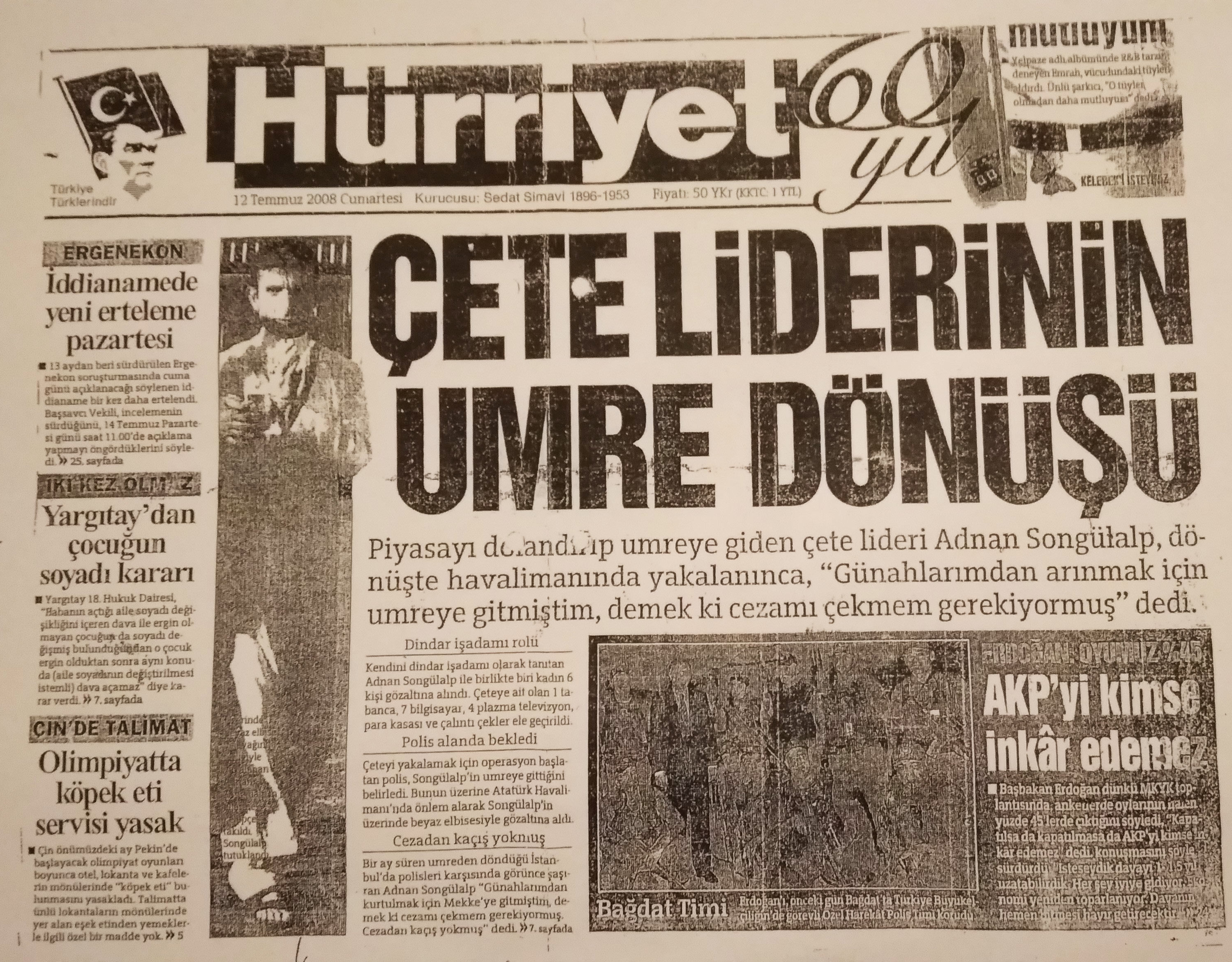 Adnan Songülalp - Hürriyet yalan haber